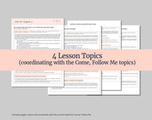 Load image into Gallery viewer, July 28-August 3, Lesson Helps for Home, Church | Primary Come Follow Me 2025 | D&C 84 "The Power of Godliness" | Games, Coloring Activities