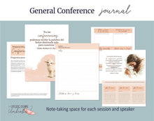 Load image into Gallery viewer, diario de conferencia general abril 2026 | Little Lamb *SPANISH* General Conference Journal April 2026 | Printable Notebook *DIGITAL*