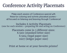 Load image into Gallery viewer, LDS General Conference Activity Placemat Posters (Digital Download)