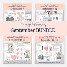 Load image into Gallery viewer, Lesson helps for LDS primary teachers for Come Follow Me 2025 Family scripture study, come follow me for families, FHE lesson outline, primary lesson outline, primary coloring pages, nursery coloring pages, primary activities, activity pages, scripture games, lesson ideas for come follow me, primary children lesson plan, family home evening bundle - full month of September lesson outlines