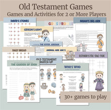 Load image into Gallery viewer, Old Testament games and activities, group games for Bible study, family games, Vacation Bible School, Christian homeschool Games for LDS Primary children, Valiant Activities, Activity Days, LDS family games, Christian games, bible games for families, Printable bible games for kids, printable old testament games, Sunday School, Bible learning games, Come Follow Me, LDS Scripture, Family Home Evening, FHE, Latter-day Saint Families, fun lds games family night, interactive bible lesson