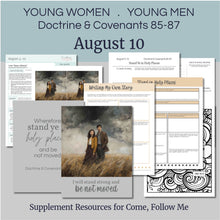 Load image into Gallery viewer, August BuNDLE Lesson Helps for Home and Church | Youth Come, Follow Me 2025 | 5 Weeks of Lesson Helps for LDS Youth - YW YM - Bundle Savings!