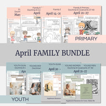 Load image into Gallery viewer, Family come follow me bundle for home centered gospel learning, LDS primary lesson outline, LDS youth lesson outline, Youth Sunday School, Young Women's lesson plan, Young Mens lesson plan, Aaronic Priesthood Lesson outlines, coloring pages for primary children