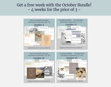 Load image into Gallery viewer, October BuNDLE Lesson Plans for Home and Church | Youth Come, Follow Me 2025 | 4 Weeks Lesson Helps for LDS Youth- YW YM - Bundle Savings!