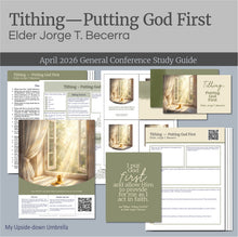 Load image into Gallery viewer, RS General Conference Lesson plan for for
Elder Jorge T. Becerra - Tithing-Putting God First - April 2026
These Relief Society lesson helps include a lesson outline, Powerpoint slides, a study guide, image handouts, printables, discussion questions and suggestions for personal application to help you present a memorable RS lesson.