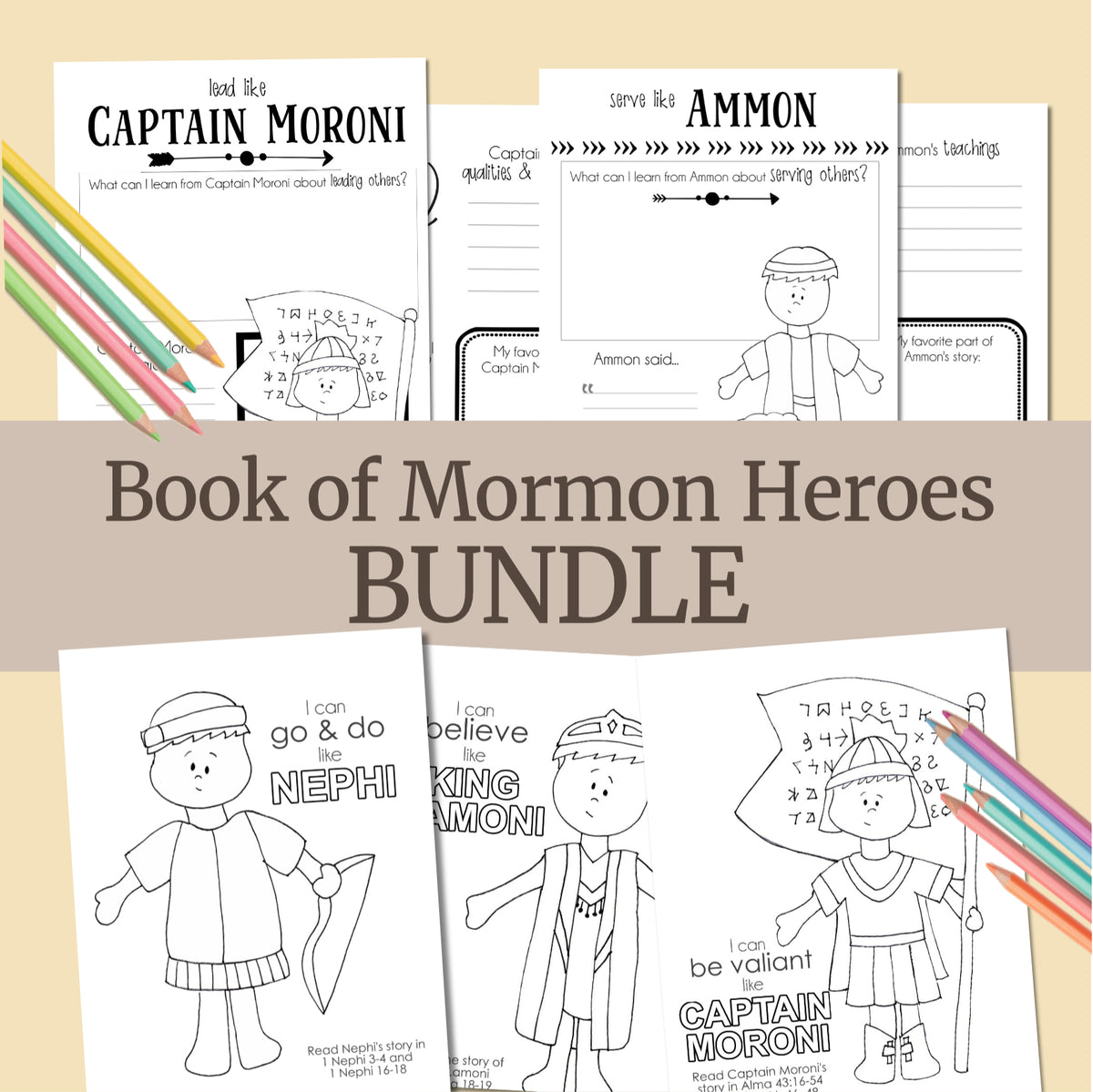 Book of Mormon Heroes BUNDLE - Workbook and Coloring Book – My Upside