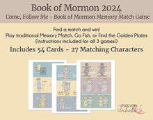 Load image into Gallery viewer, Book of Mormon Memory Match game for LDS Family come follow me study