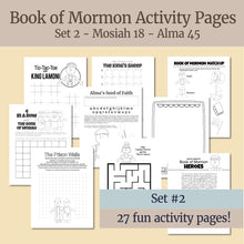 Load image into Gallery viewer, Book of Mormon printable activity pages for LDS families, LDS come follow me or LDS primary lessons, Includes games to play together and activities to do alone