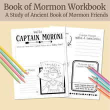 Load image into Gallery viewer, book of mormon heroes workbook, come follow me 2024, book of mormon study guide, family CFM resources, home centered learning