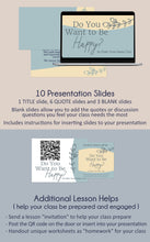 Load image into Gallery viewer, Relief Society lesson helps for Do You Want to Be Happy? - Elder Yoon Hwan Choi - October 2023