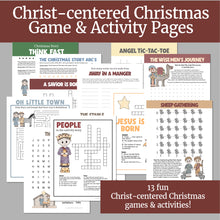 Load image into Gallery viewer, printable nativity, games and activities for LDS families, Primary Activity day Christmas games, Christ-centered Christmas, Christian homeschool activities for Christmas,