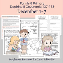 Load image into Gallery viewer, Lesson helps for LDS primary teachers for Come Follow Me 2025 Family scripture study, come follow me for families, FHE lesson outline, primary lesson outline, primary coloring pages, nursery coloring pages, primary activities, activity pages, scripture games, lesson ideas for come follow me, primary children lesson plan, family home evening
December 1-7 Come, Follow Me Primary Lesson Outline for Home and Church | D&C 137-138, “The Vision of the Redemption of the Dead”