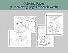 Load image into Gallery viewer, December Full MONTH NURSERY Lesson Helps, Come Follow Me for Toddlers | 5 Minute Lesson Outline & Coloring Pages | Nursery Children age 1-3