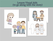 Load image into Gallery viewer, December Full MONTH NURSERY Lesson Helps, Come Follow Me for Toddlers | 5 Minute Lesson Outline & Coloring Pages | Nursery Children age 1-3