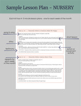 Load image into Gallery viewer, December Full MONTH NURSERY Lesson Helps, Come Follow Me for Toddlers | 5 Minute Lesson Outline & Coloring Pages | Nursery Children age 1-3