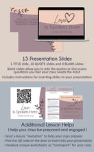 Load image into Gallery viewer, Relief Society Lesson helps - slides, outline, questions, handouts, etc for RS lesson - Love is Spoken Here - Elder Gerrit W. Gong - October 2023 General Conference