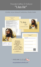 Load image into Gallery viewer, Discussion questions, lesson outline, handouts and lesson helps for Relief society teachers for the talks - Conference study guide and Relief Society lesson helps for President Jeffrey R. Holland's talk - "I Am He" from the October 2024 General Conference