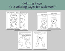 Load image into Gallery viewer, January Full MONTH NURSERY Lesson Helps, Come Follow Me for Toddlers | 5 Minute Lesson Outline & Coloring Pages | Nursery Children age 1-3