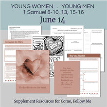 Load image into Gallery viewer, Lesson Outline and lesson plan for LDS Young Women and Young Men
June 8–14 LDS Young Women and Young Men Youth Lesson Outline | “The Lord Looketh on the Heart” | 1 Samuel 8-10
Includes a Lesson handout, coloring page, scriptures and discussion questions that can be used for, family home evening for teens or youth Sunday classes