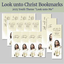 Load image into Gallery viewer, Young women birthday gift, young women standards night handout, LDS girls camp pillow gift for young women camp
Look unto Me in Every Thought 2025 LDS Youth Theme Bookmarks for Young Women - YW Handout for 2025 - Look unto Christ Printable Bookmark,