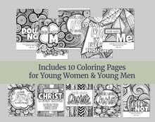 Load image into Gallery viewer, Look unto Me in Every Thought Coloring Pages, D&C 6:36, 2025 LDS Youth Theme