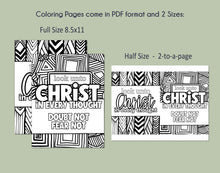 Load image into Gallery viewer, Look unto Me in Every Thought Coloring Pages, D&C 6:36, 2025 LDS Youth Theme