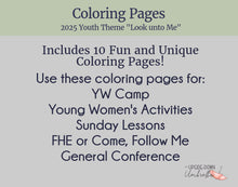 Load image into Gallery viewer, Look unto Me in Every Thought Coloring Pages, D&C 6:36, 2025 LDS Youth Theme