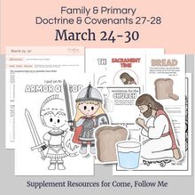 Load image into Gallery viewer, Bring gospel principles to life with interactive activities designed for Primary kids! Primary lesson helps for LDS kids at home and church - March 24-30 - "All Things Must Be Done in Order" - Doctrine and Covenants 27-28,
Come, Follow Me supplemental resources for HOME and PRIMARY, lesson helps for LDS primary teachers, Primary lesson outline