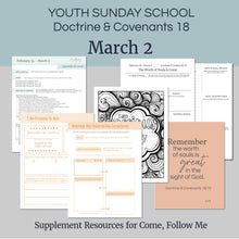 Load image into Gallery viewer, Teens want answers. Scripture Joy lesson kits help you guide them to the ones they need, straight from the scriptures
February 24-March 2
D&C 18
The Worth of Souls
LDS lesson helps for sunday school youth, gospel doctrine, lessons for teens, simple and effective lessons, Sunday school handouts