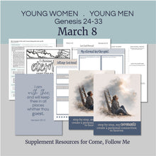 Load image into Gallery viewer, youth lesson plan for young women, young men, aaronic priesthood lesson outline, YW lesson, YM lesson, Young Women Lesson outline, young women lesson plan, lesson helps for young women leaders, teaching young women lesson, lesson helps for LDS youth, Lesson handout, coloring page, scriptures, family home evening for teens,
March 2-8| LDS Youth Lesson Plan | Young Women, Young Men | "Let God Prevail", Genesis 24-33, Jacob & Esau, Jacob’s Ladder Dream