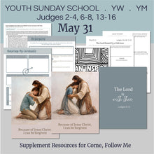 Load image into Gallery viewer, LDS Sunday School lesson outline for teaching youth lesson for
May 25-31 | LDS Youth Lesson Plan | Young Women, Young Men | “The Lord Raised Up a Deliverer”
Includes a Lesson handout, coloring page, scriptures and discussion questions that can be used for, family home evening for teens or youth Sunday classes Judges 2–4; 6–8; 13–16