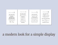 Load image into Gallery viewer, minimalist home decor for LDS homes - article of faith display cards