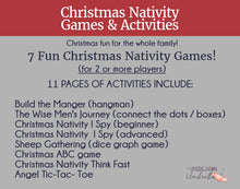 Load image into Gallery viewer, Christmas Nativity Printable Games and Activities Kit