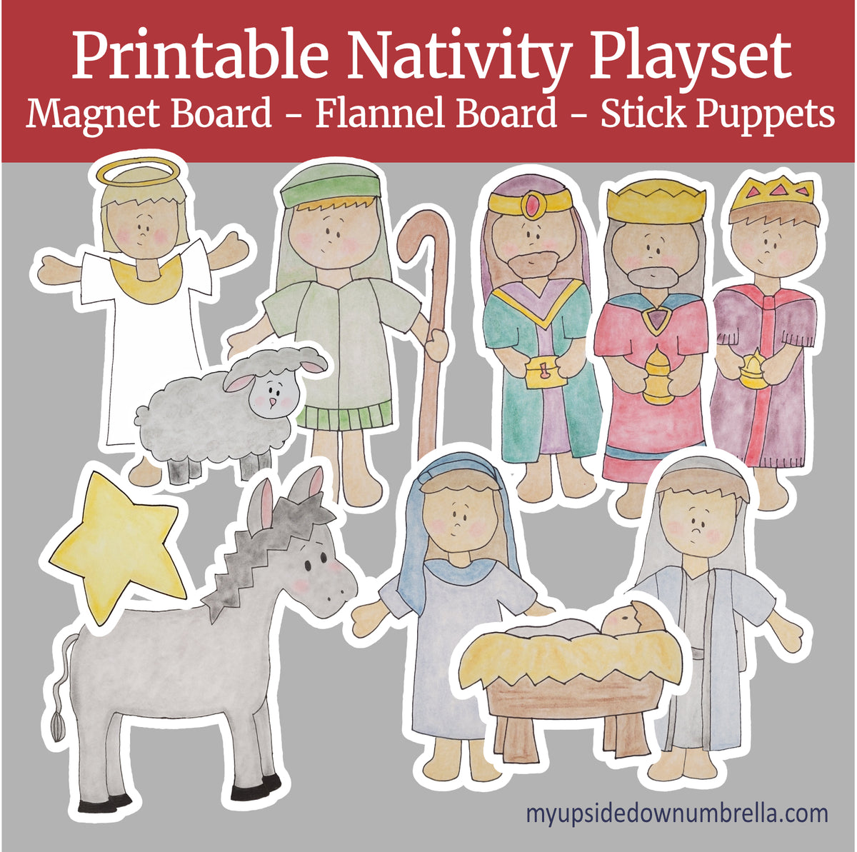 Printable Christmas Nativity Playset puppets Flannel Board Magnets printable-christmas-nativity-playset-puppets-flannel-board-magnets