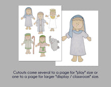 Load image into Gallery viewer, Printable Christmas Nativity Playset (puppets, flannel board, magnets, stickers)