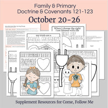 Load image into Gallery viewer, Lesson helps for LDS primary teachers for Come Follow Me 2025 Family scripture study, come follow me for families, FHE lesson outline, primary lesson outline, primary coloring pages, nursery coloring pages, primary activities, activity pages, scripture games, lesson ideas for come follow me, primary children lesson plan, family home evening
October 20-26 Primary Lesson Plan for Come Follow Me 2025 | Home and Church | D&C 121-123 "O God, Where Art Thou?"
