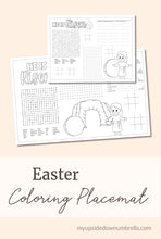 Load image into Gallery viewer, Printable Easter Activity Coloring Placemat for Christian Children