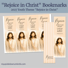 Load image into Gallery viewer, Rejoice in Christ 2027 | LDS Youth Theme Bookmarks for Young Women (digital)