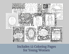 Load image into Gallery viewer, Rejoice in Christ | Young Women Coloring Pages, Philippians 4:4 | 2027 LDS Youth Theme