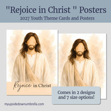 Load image into Gallery viewer, 2027 LDS Youth Theme | Young Women Rejoice in Christ , Philippians 4:4 | Printable YW Posters