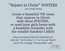 Load image into Gallery viewer, 2027 LDS Youth Theme Poster | Rejoice in Christ | Philippians 4:4 | Young Women Classroom Decor