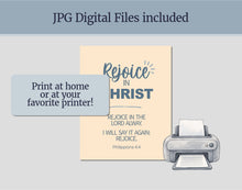 Load image into Gallery viewer, 2027 LDS Youth Theme Poster | Rejoice in Christ | Philippians 4:4 | Young Women Classroom Decor