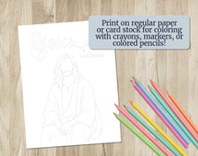 Load image into Gallery viewer, Young Women Watercolor and Coloring Pages | Rejoice in Christ | Philippians 4:4 | 2027 LDS Youth Theme