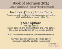 Load image into Gallery viewer, Book of Mormon 2024 Weekly Scripture Cards