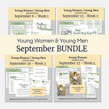 Load image into Gallery viewer, September BuNDLE | LDS Young Women Lesson Helps | For Strength of Youth | Priesthood Blessings, Emma Smith | YW FSY | September Weeks 1-4