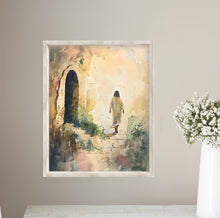 Load image into Gallery viewer, Jesus Christ digital art, portrait of Jesus Christ, Christian Gift for Baptism, LDS art, Christian artwork, inspirational artwork for Christians, Jesus and the Tomb