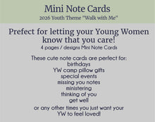 Load image into Gallery viewer, Walk with Me | Mini Note Cards for Young Women 2026 LDS Youth Theme