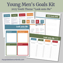 Load image into Gallery viewer, Look unto Me in Every Thought | YM Goals Ideas, LDS young men program, LDS youth, Aaronic priesthood goals Goal Setting Kit for LDS Children and Youth Program- Young Men | 2025 LDS Youth Theme -