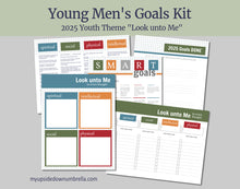 Load image into Gallery viewer, BUNDLE - YW and YM 2025 Youth Theme - Children and Youth Goals Kit " "Look unto Me in Every Thought"
