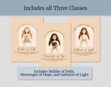 Load image into Gallery viewer, YW Class Names Posters and Handouts with Affirmations | Rejoice in Christ 2027 | Builders of Faith, Messengers of Hope, Gatherers of Light